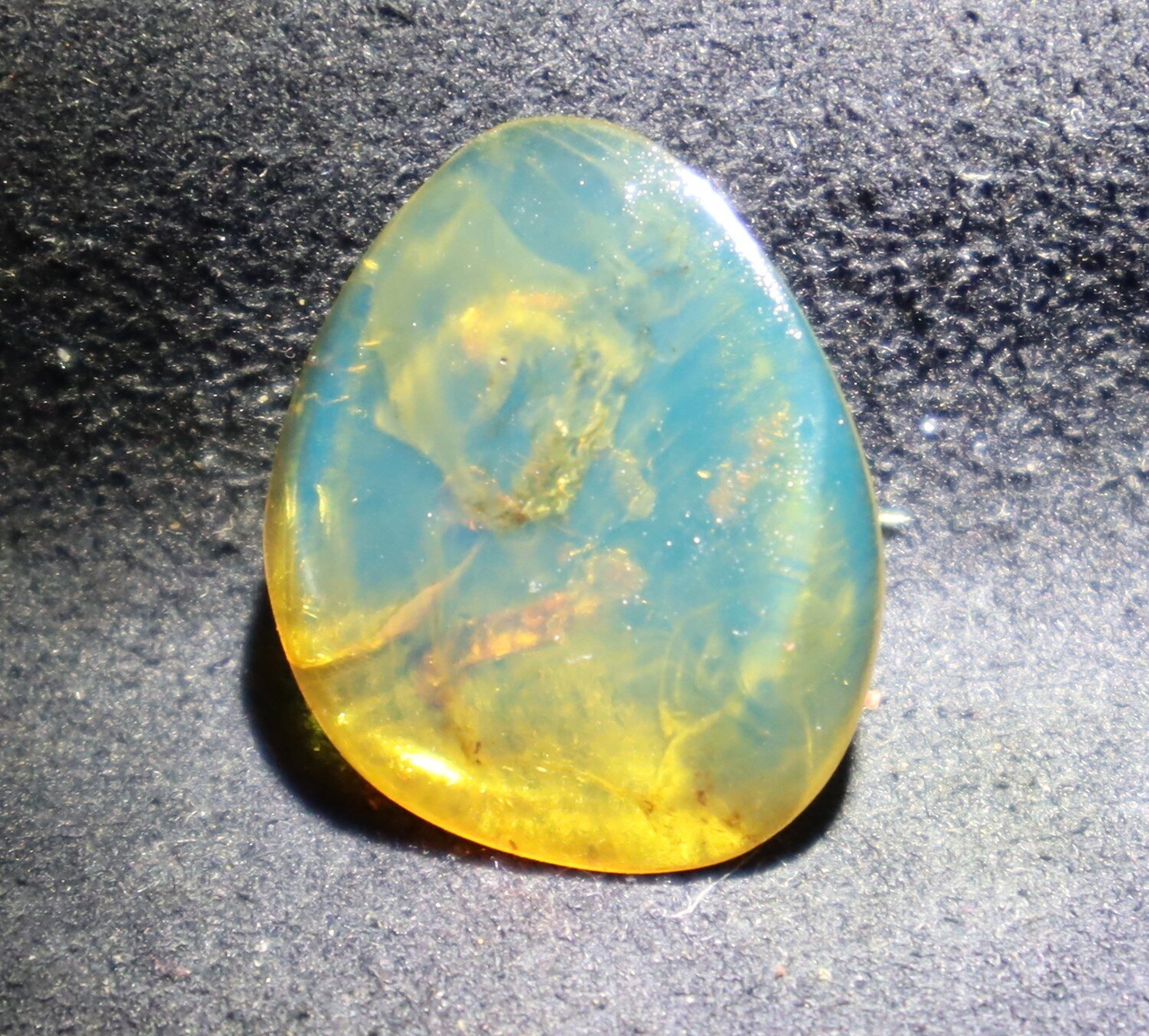 Lovely Natural Dominican Clear Deep Blue Amber Polished Stone 24mm – photo 5