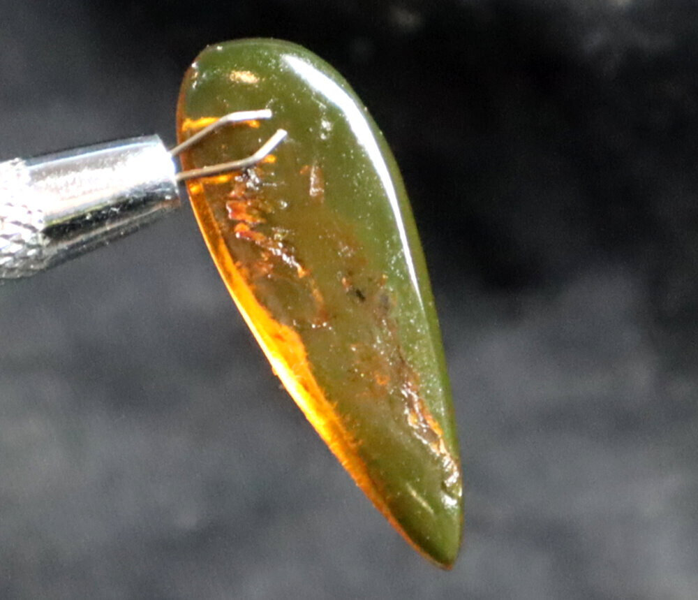 Charming Design Natural Dominican Clear Orange Green Amber Polished Stone 35mm – photo 5