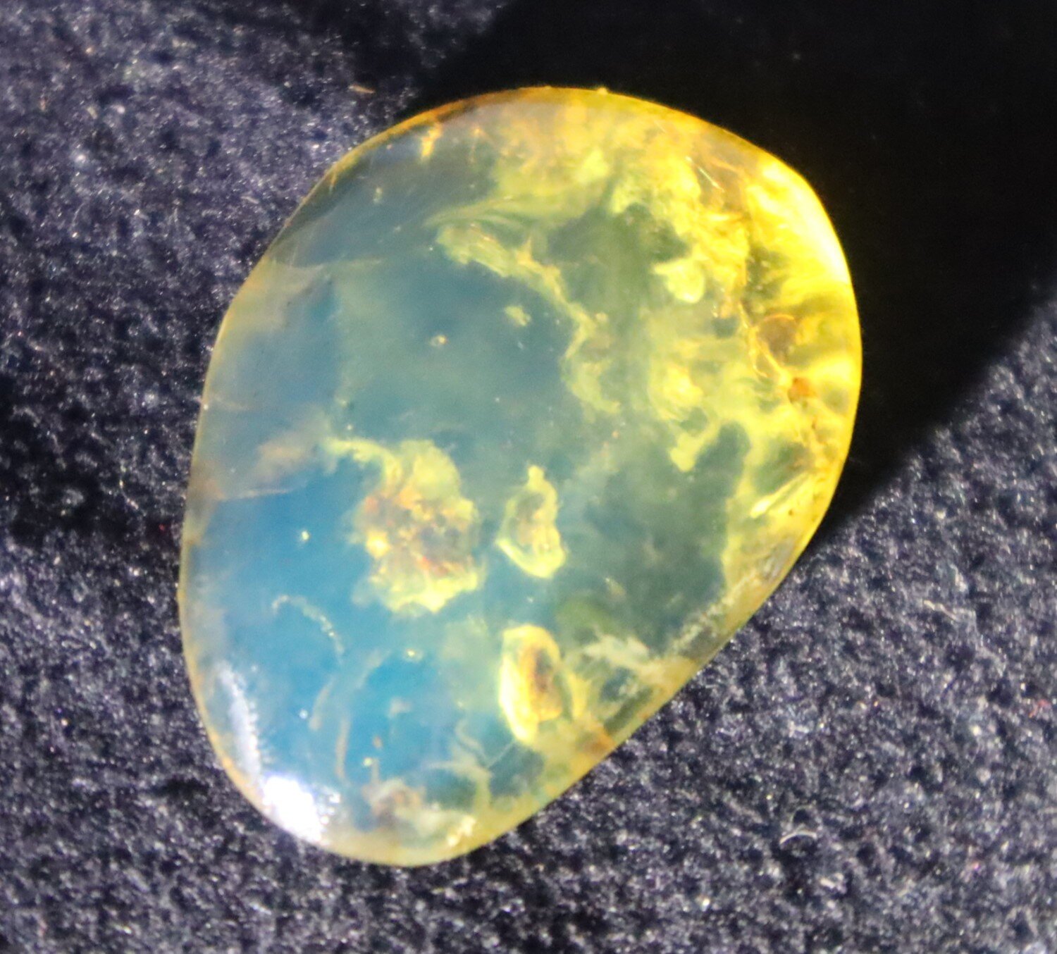 Lovely Natural Clear Sky Blue Amber Cabochon polished stone 24mm – photo 4