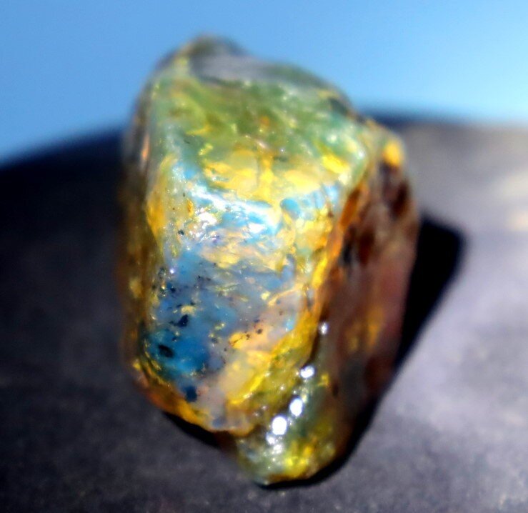 Finest Natural Dominican Clear Green Blue Amber Rough Specimen 51mm 32.5g – photo 3
