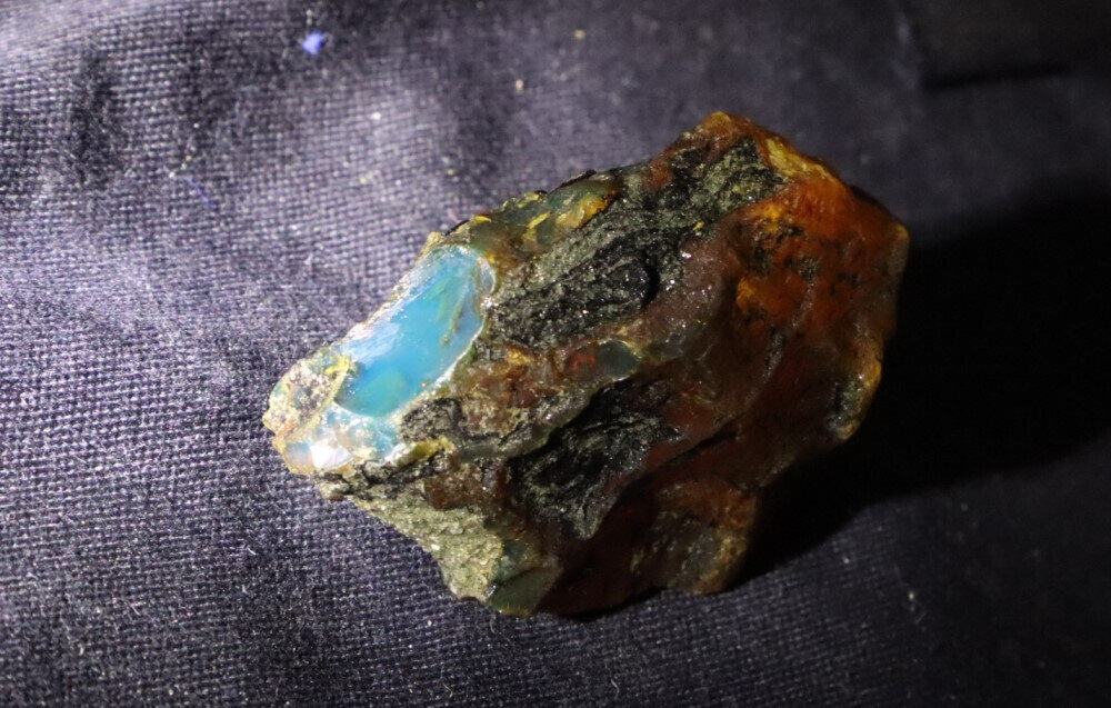 Exquisite Natural Dominican Clear Orange Blue Amber Rough Specimen 50mm 17.8g – photo 3