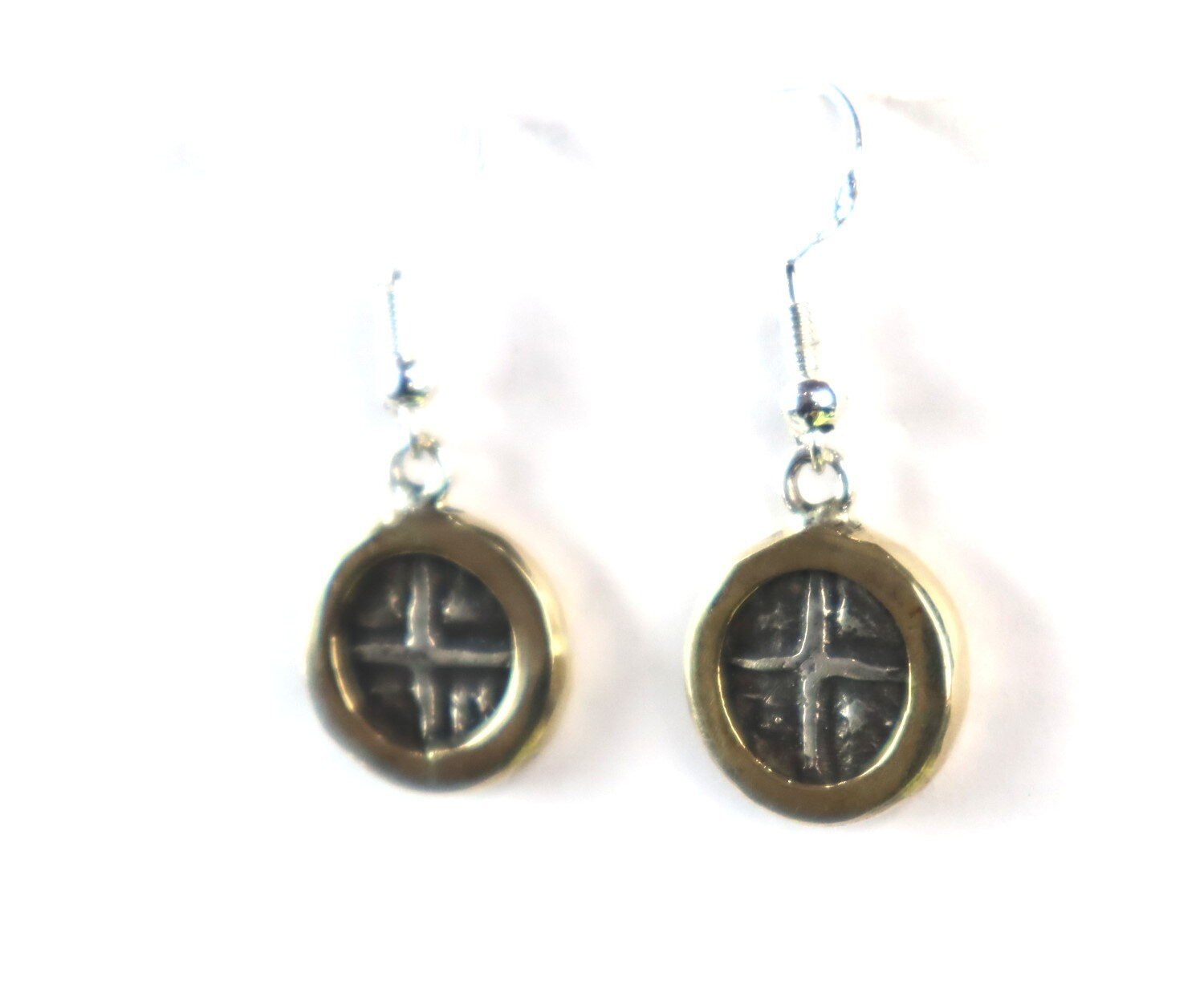 SPAIN COLONIAL PIRATE Atocha Shipwreck COIN .925 STERLING SILVER EARRINGS 1.3" – photo 4