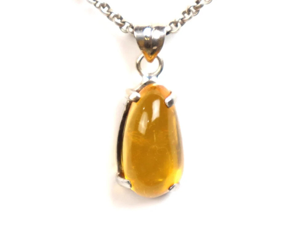 Amber .925 Sterling Silver Pendant 31mm with flying Insect fossil – photo 3