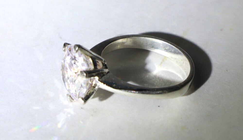 Impressive Clear SILVER Topaz .925 Sterling Silver Ring #5.5 free resizing – photo 5