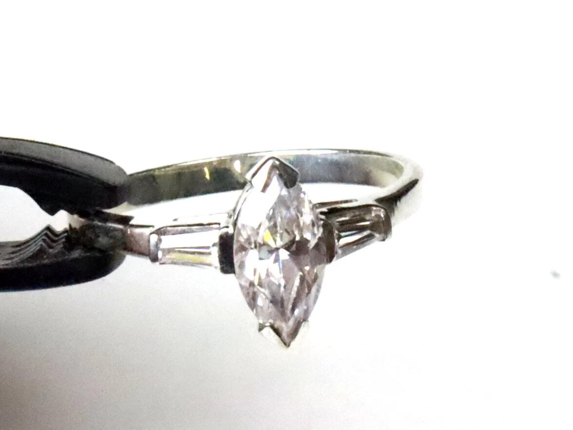 Impressive Clear White Cubic Zirconia CZ .925 Sterling Silver Ring #8.5 – photo 7