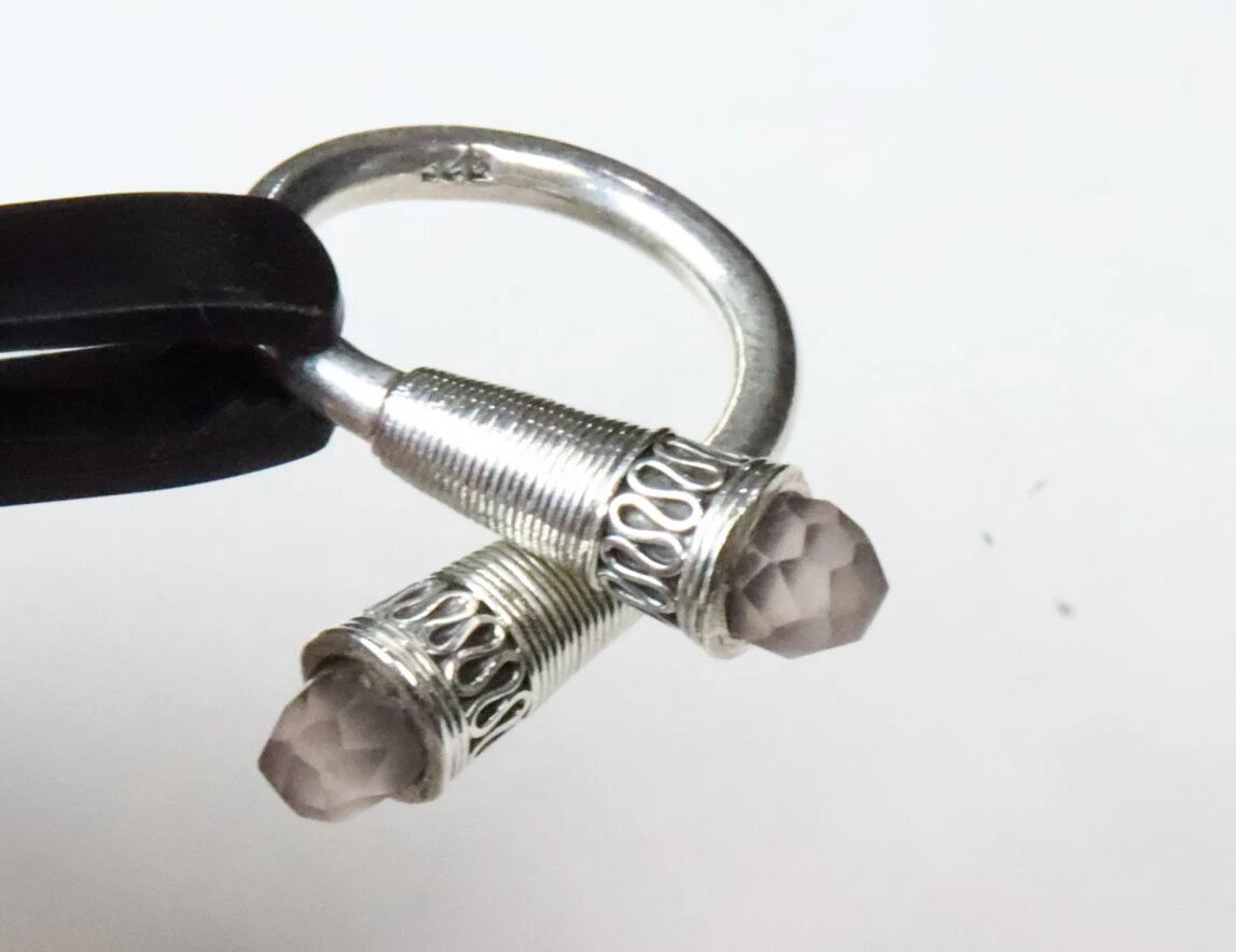 Outstanding Handcrafted Clear Smoky Purple Amethyst .925 Sterling Silver Ring – photo 4