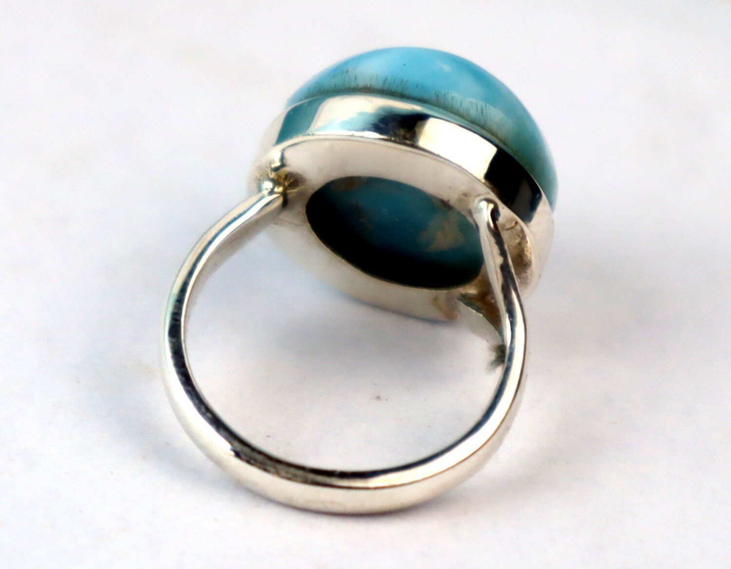 Exquisite Natural Sky Blue Larimar .925 Sterling Silver Ring #5.5 free resize – photo 7