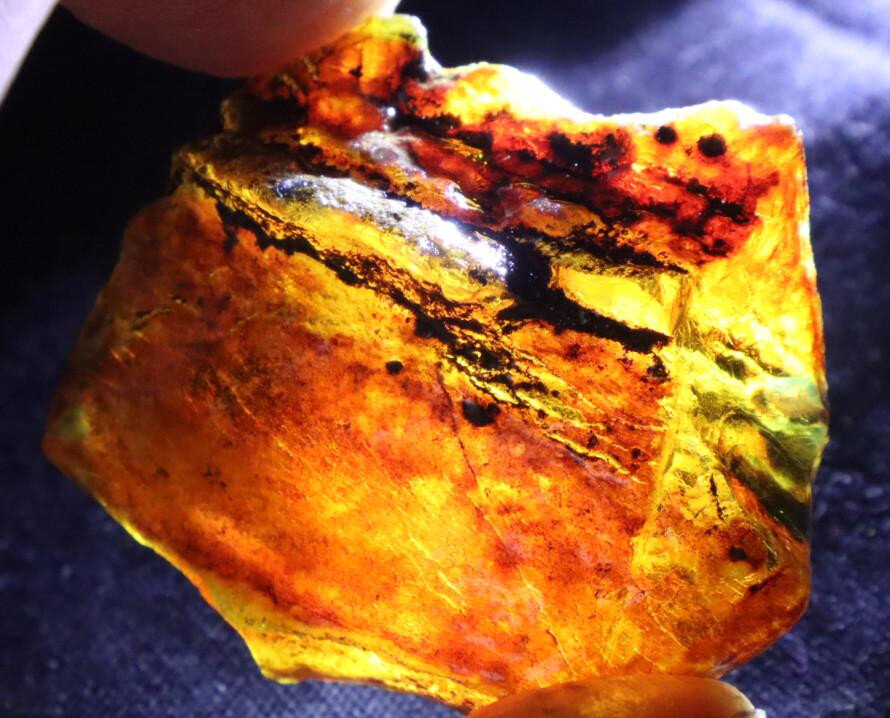 Exquisite Natural Dominican Crystal Clear Sky Blue Amber Rough Specimen 47mm 13g – photo 6