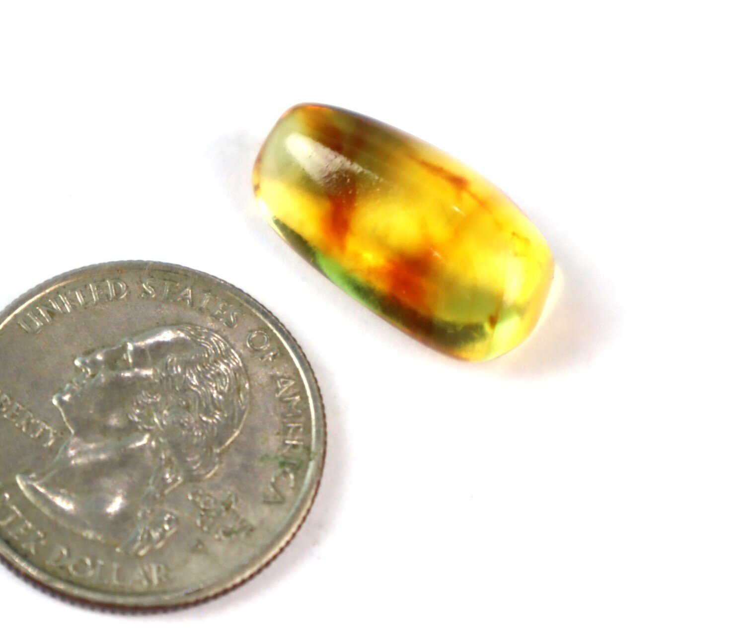 Natural Dominican Yellow Polished Amber 21mm Insect included – photo 5