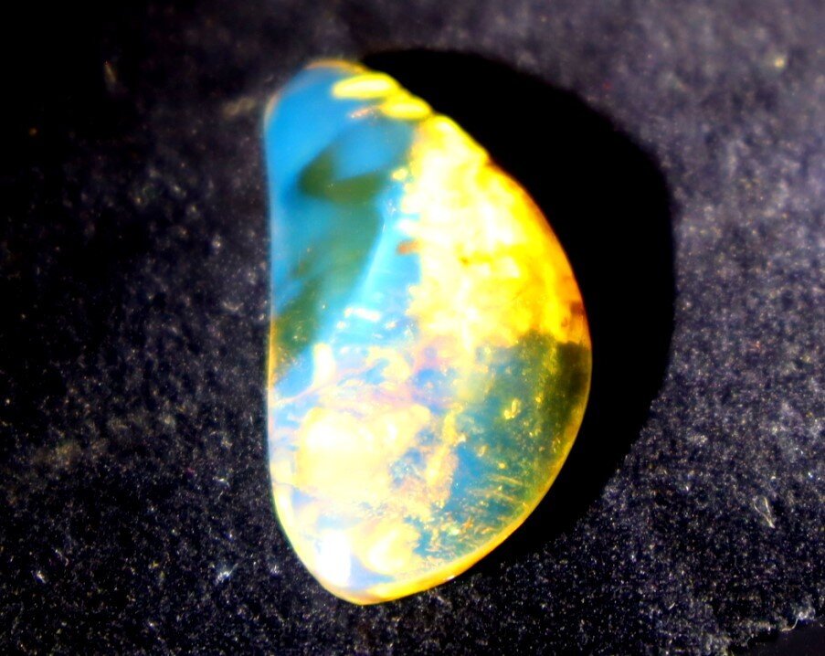 Charming Design Natural Dominican Clear Deep Blue Amber Polished Stone 32mm – photo 5