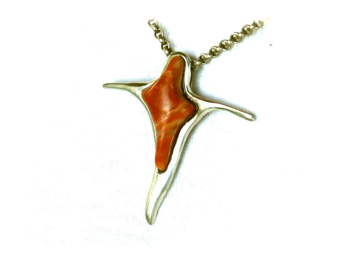 Impressive Natural Red Jasper .925 Sterling Silver Cross Pendant 40mm Unisex mens – photo 7