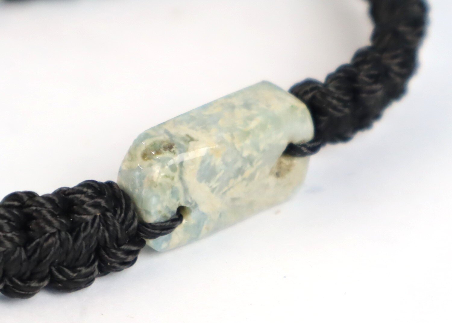 Rarest Natural Pastel Blue Larimar Bracelet Wristband adjustable cord – photo 6