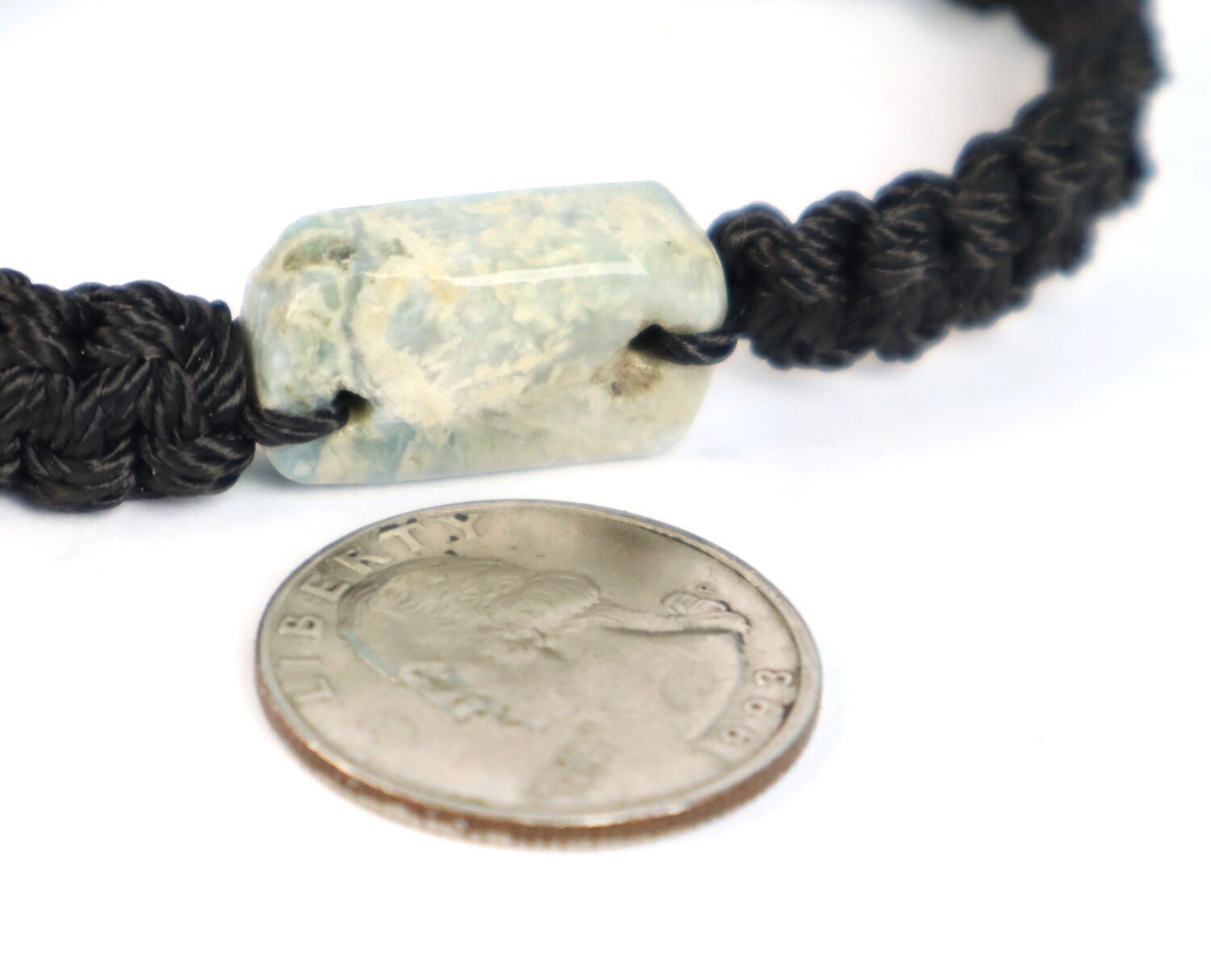 Rarest Natural Pastel Blue Larimar Bracelet Wristband adjustable cord – photo 9