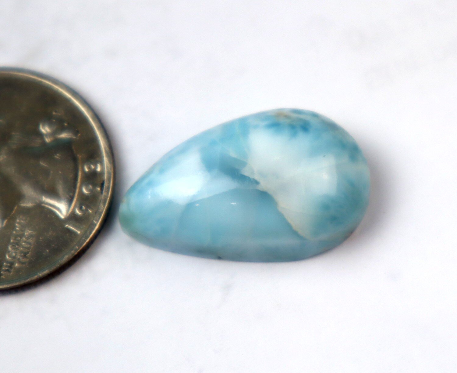 Lovely Natural Sky Blue Larimar Cabochon 25mm – photo 7