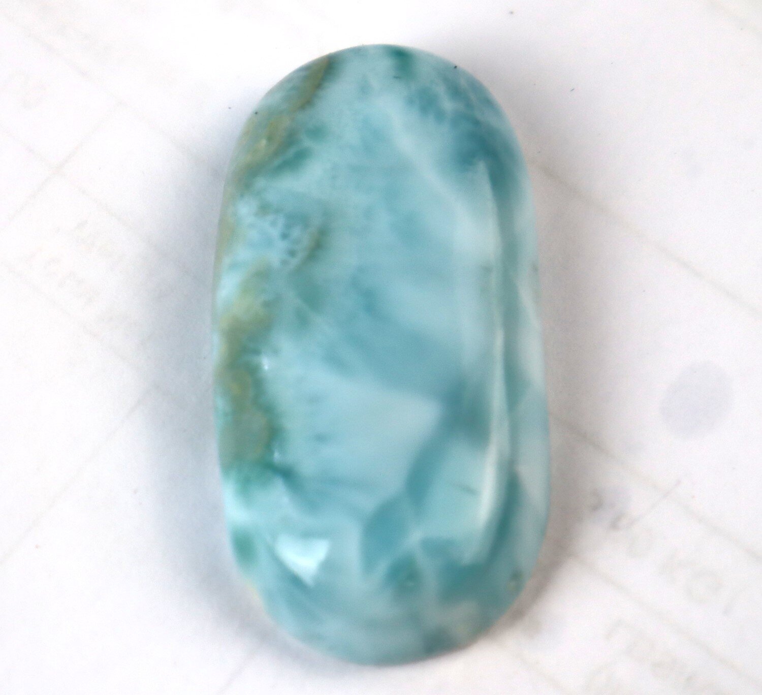 Impressive Natural Dominican Light Blue Larimar Polished Cabochon 35mm – photo 6