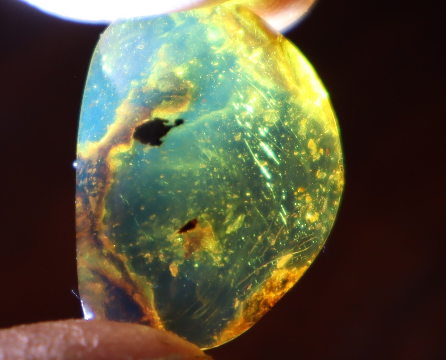 Splendid Natural Clear Sky Blue Amber Cabochon polished Stone 25mm – photo 11